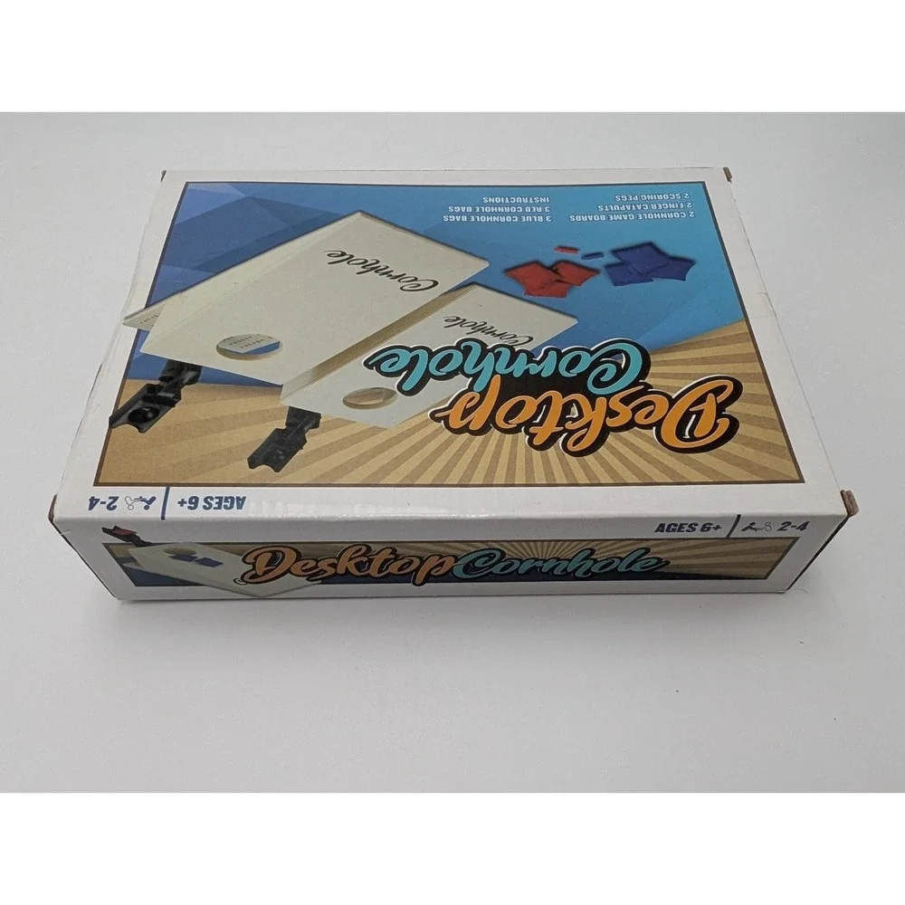 Desktop Cornhole Game Real‎ Wood with Bags Finger Catapult New Sealed